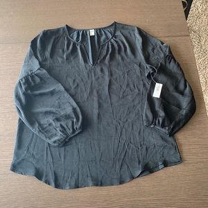 NWT Black silky blouse